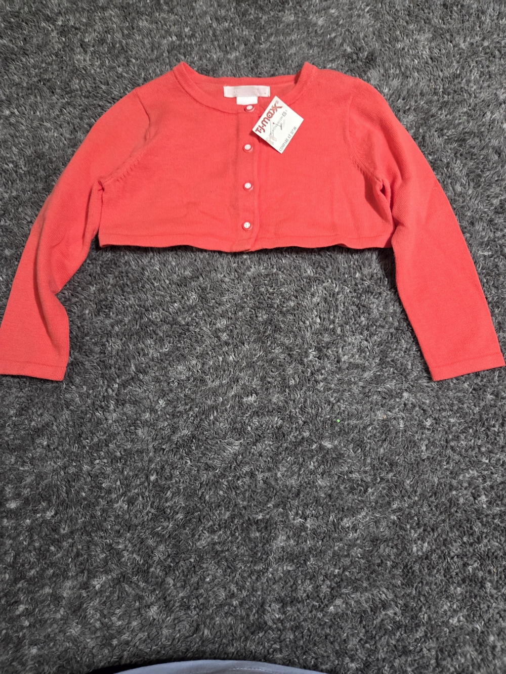 T.J.Maxx Girls Red Cropped Button Cardigan